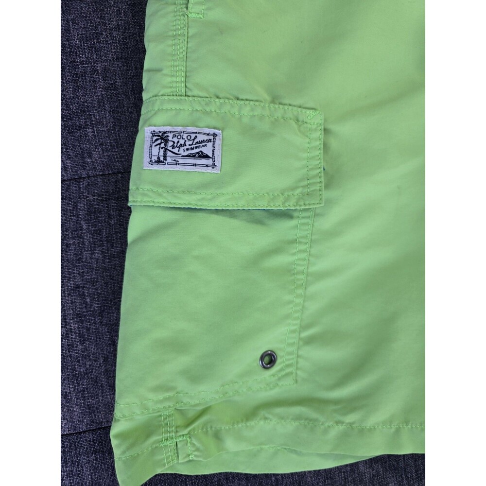 Polo Ralph Lauren Nylon Board Shorts Swim Trunks Green Cargo Men’s Small - Picture 6 of 7
